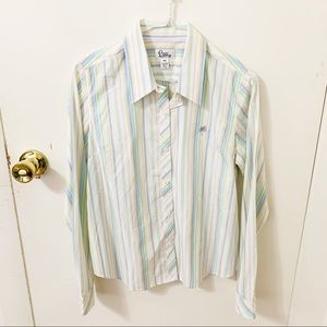 Lilly Pulitzer pastel stripe button down shirt top Medium
